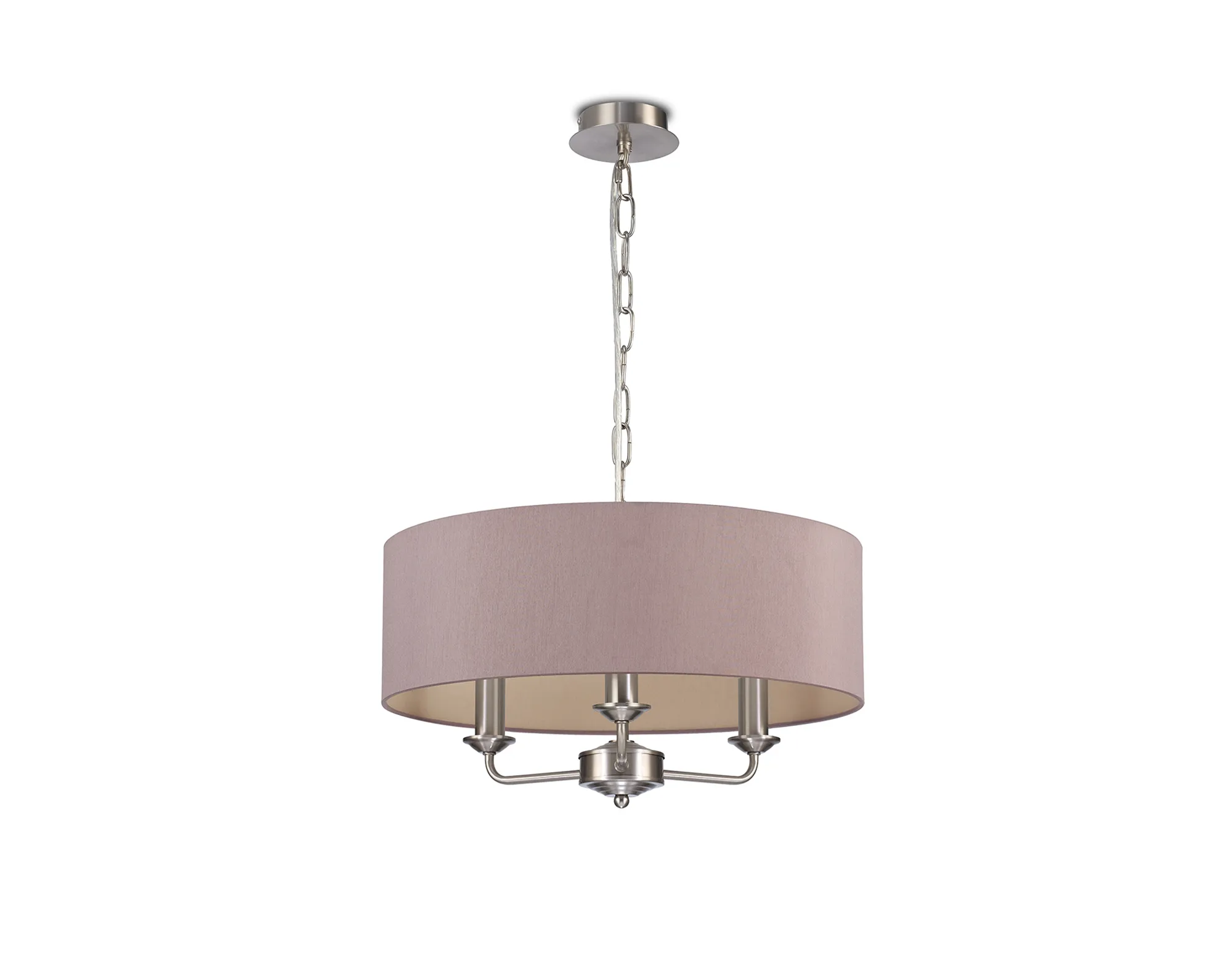 Banyan 45cm 3 Light Pendant Satin Nickel; Taupe/Halo Gold DK0068  Deco Banyan SN TA